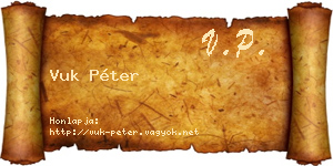 Vuk Péter névjegykártya